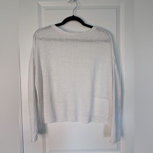 Eileen Fisher Linen Slub Box-Top White Size XS